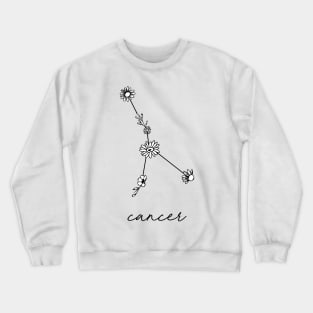 Cancer Zodiac Wildflower Constellation Crewneck Sweatshirt